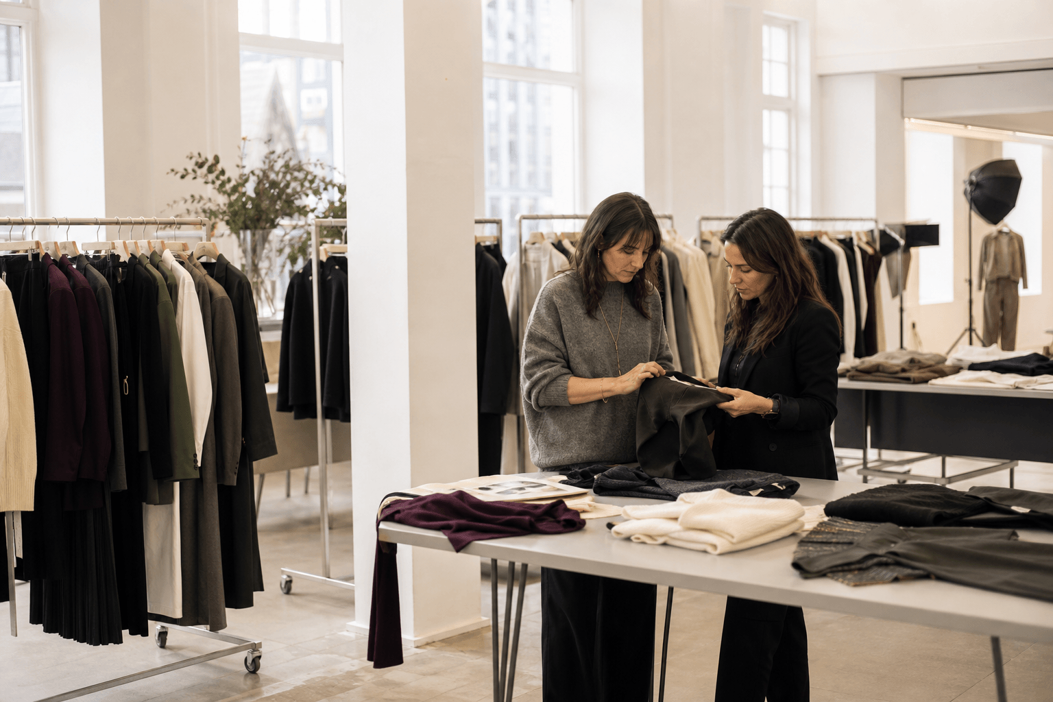 A fashion team works on a large multi-brand collection