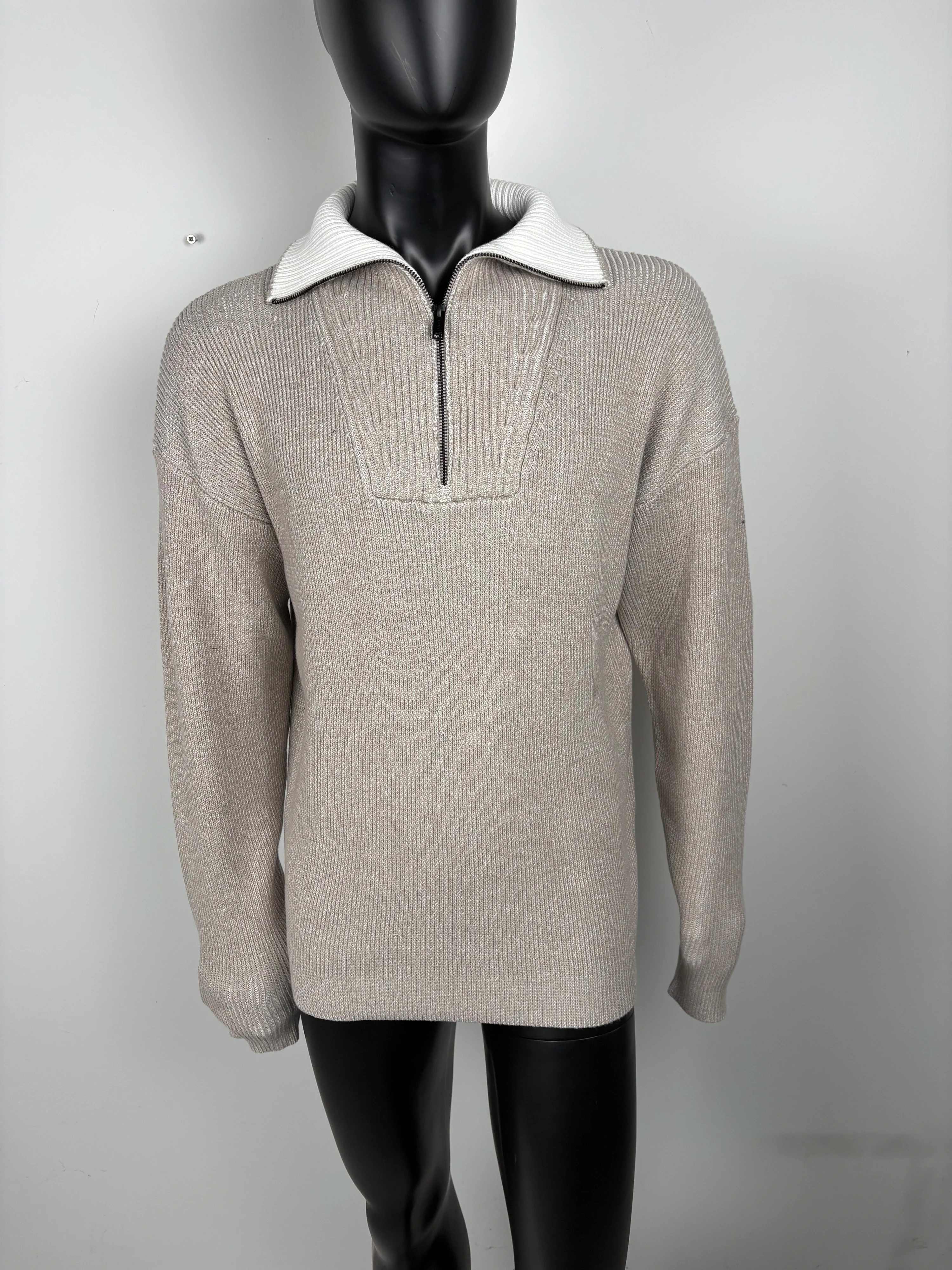 Zip sweater photographed in the showroom