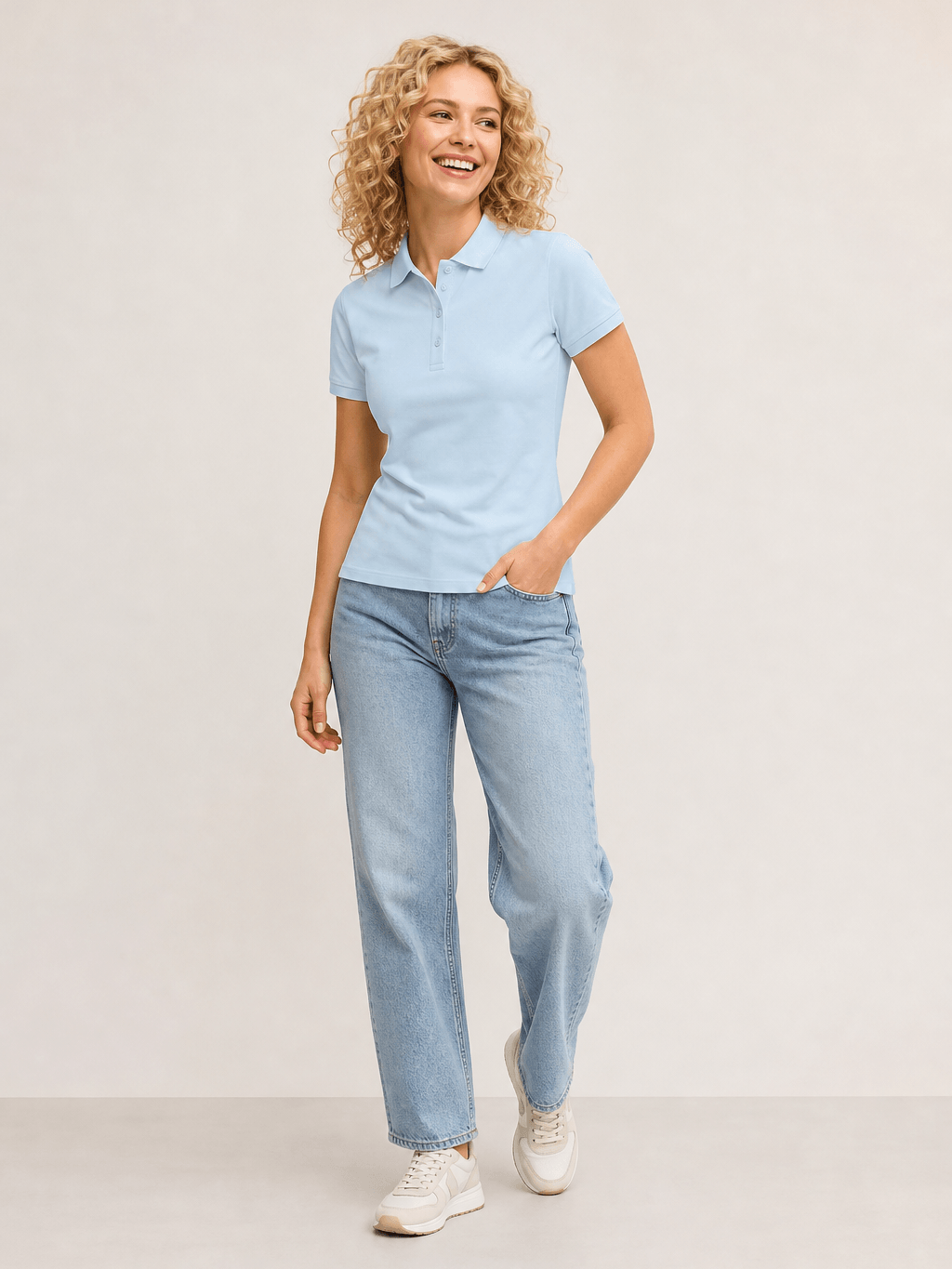AI model image with the same polo