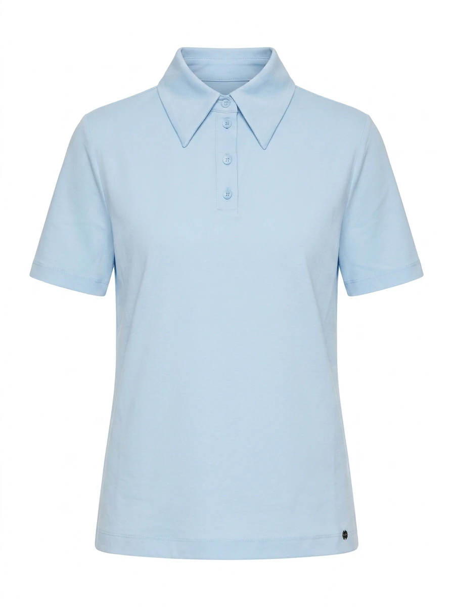 Light blue polo as standalone AI packshot from the same model image