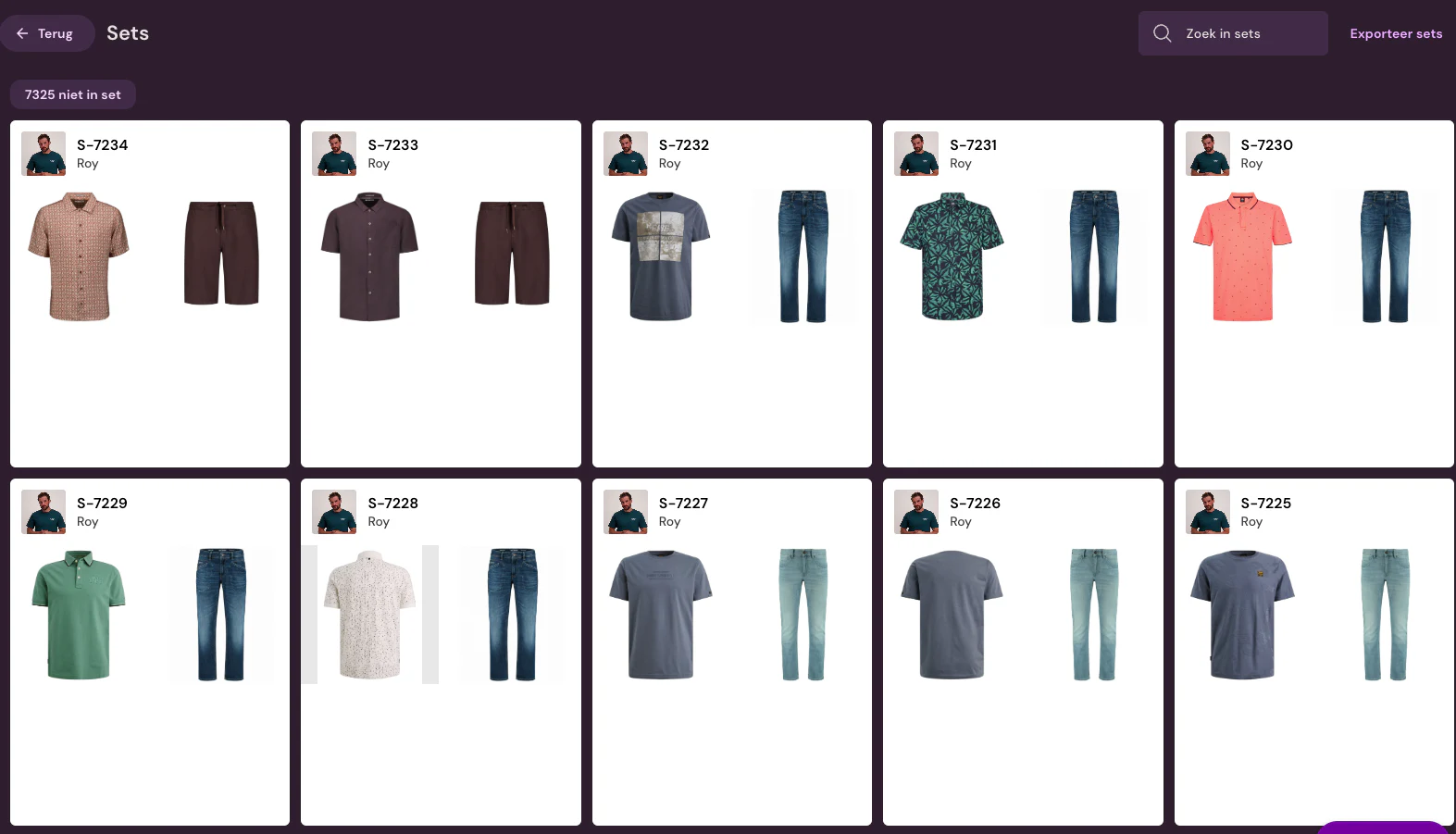 Shop the Look sets in Photopilot