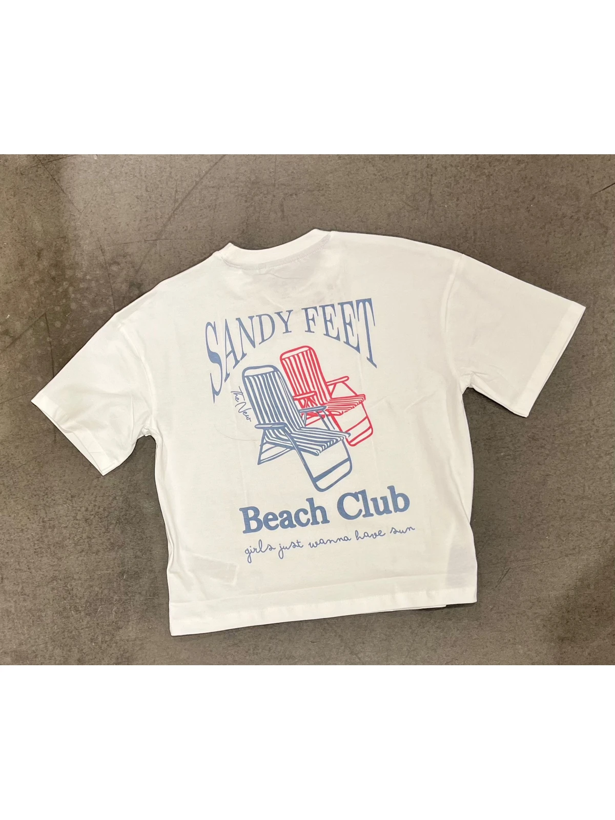 Back of T-shirt as flat lay