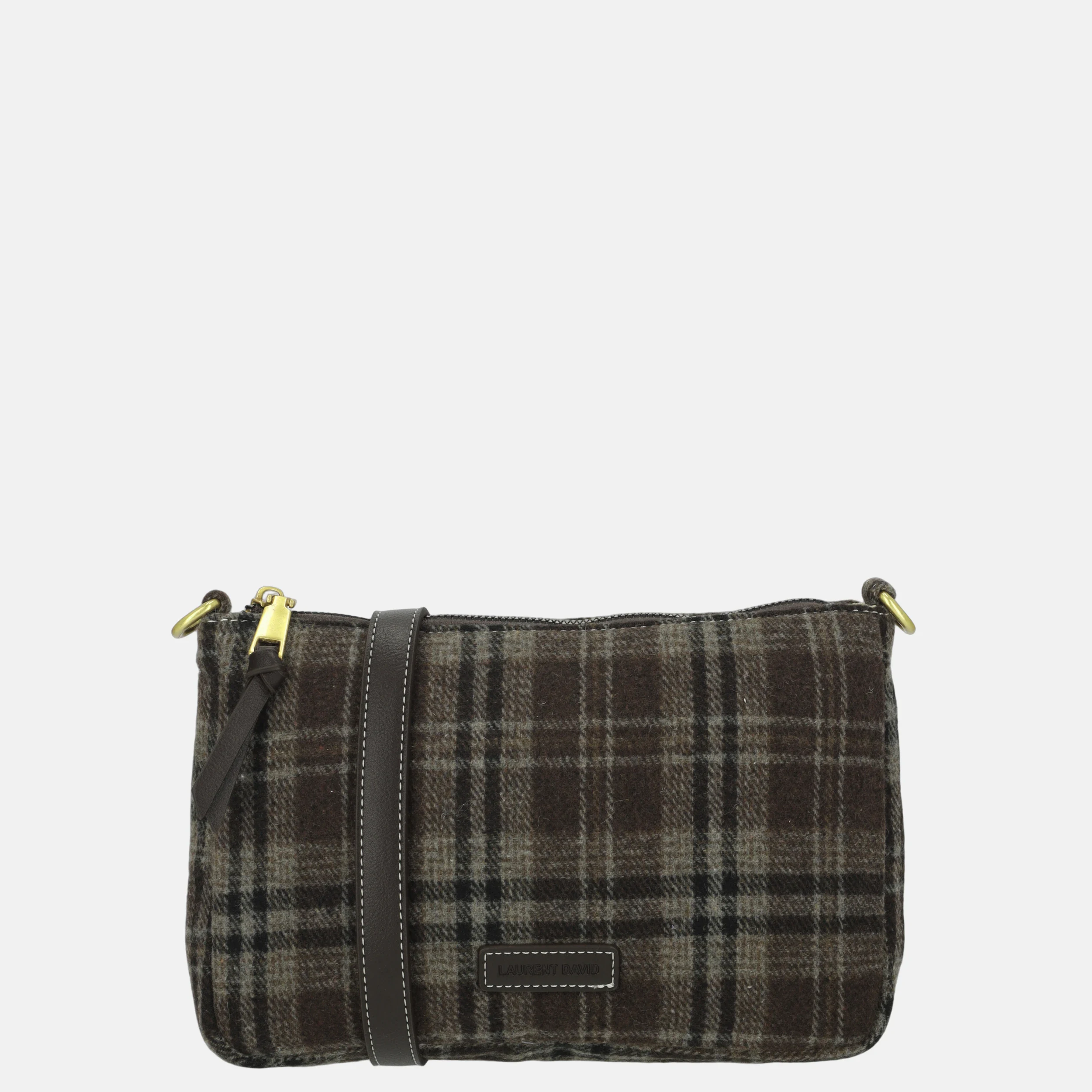 Checkered crossbody bag as a packshot
