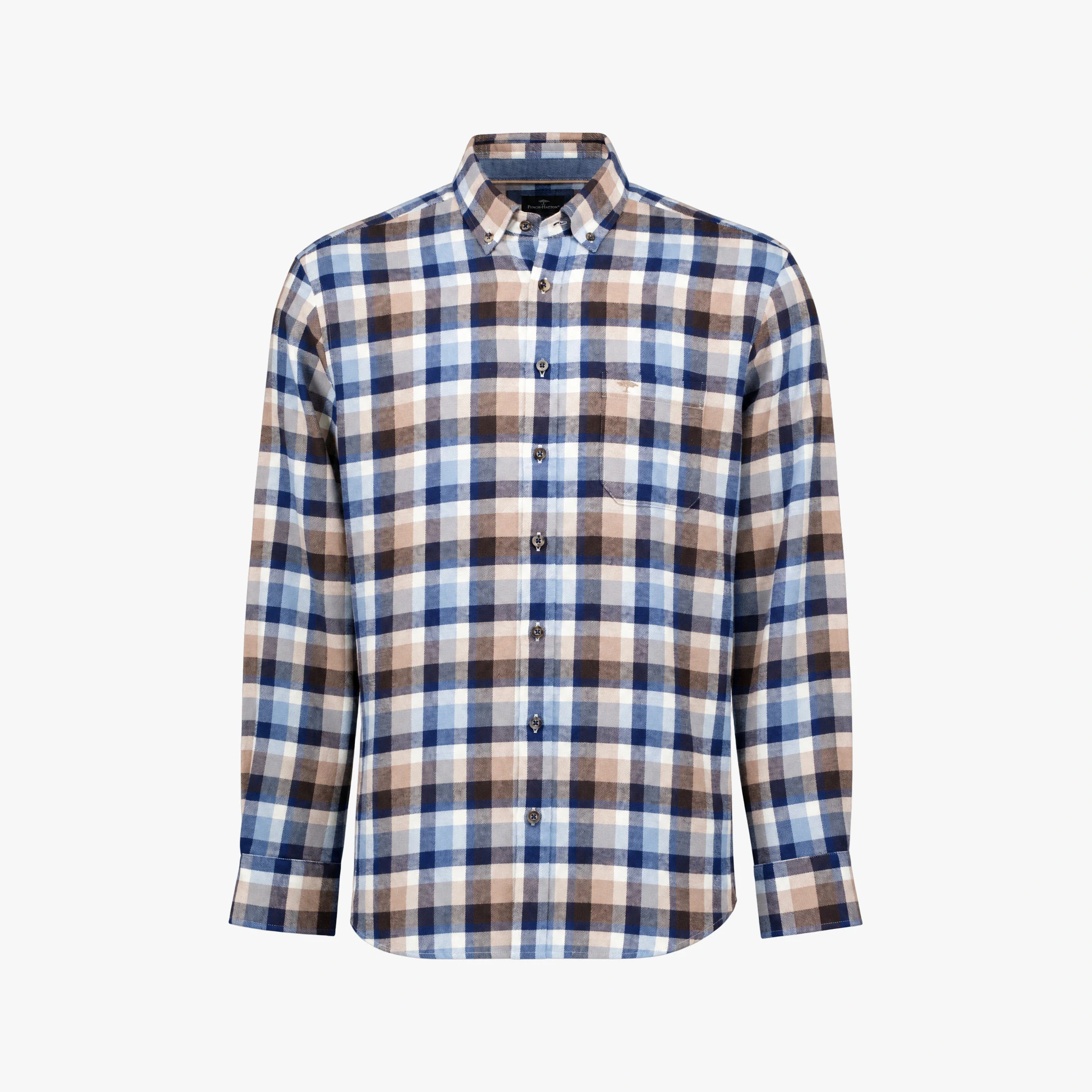 The same plaid shirt as ghost packshot, with the check and collar of the original