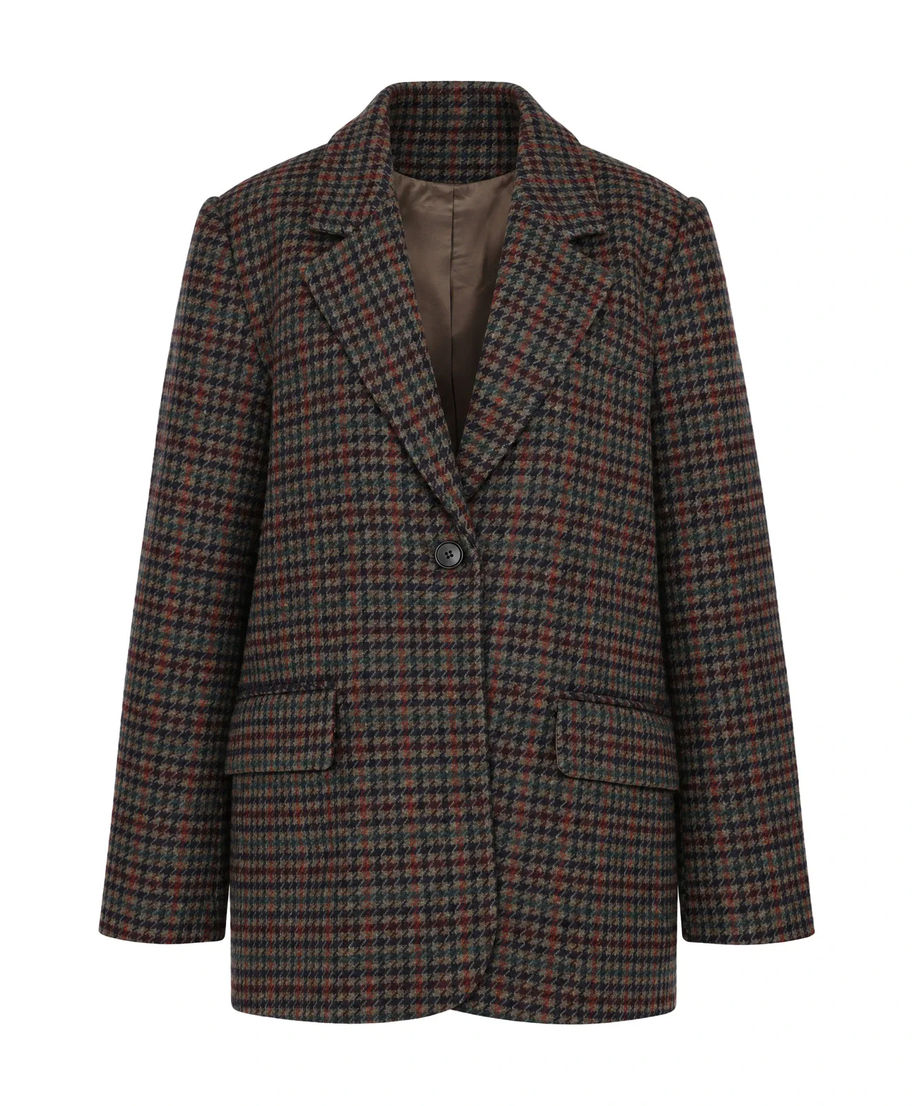 Checkered blazer as ghost packshot on white